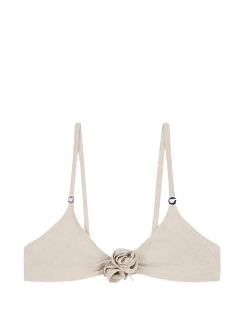 Coperni flower gathered bikini top - Neutrals - zdjęcie produktu nr 1