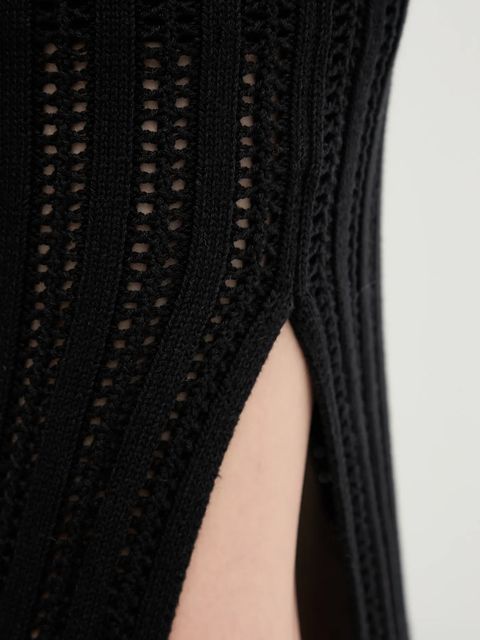 Dkny spódnica bawełniana kolor czarny midi ołówkowa DJ5R0682