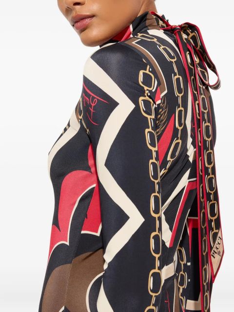 PUCCI istrice-print satin dress - Black - zdjęcie produktu nr 2