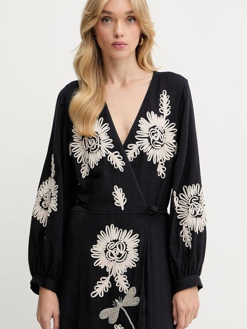 Forte Forte sukienka z wełną kolor czarny maxi rozkloszowana 14040.my.dress