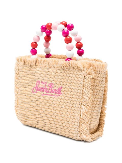 MC2 Saint Barth mini Vanity beaded tote bag - Neutrals