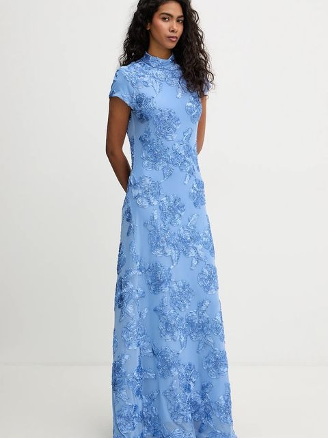 Rotate sukienka kolor niebieski maxi rozkloszowana 1160071321 - zdjęcie produktu nr 2