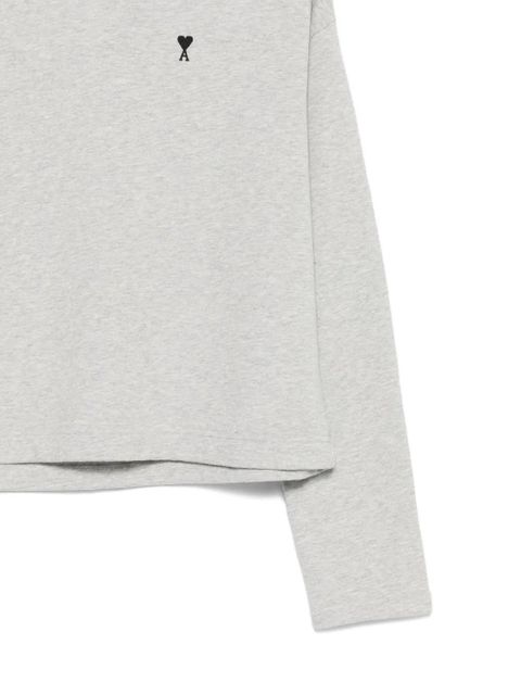 AMI Paris embroidered-logo T-shirt - Grey - zdjęcie produktu nr 2