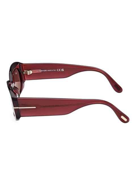 TOM FORD Eyewear Cielle oval-frame sunglasses - Red
