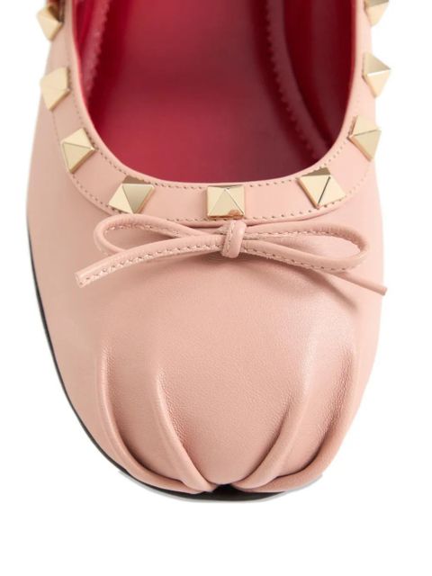 Valentino Garavani Mary-Jane Rockstud ballerina in nappa 05mm - Pink