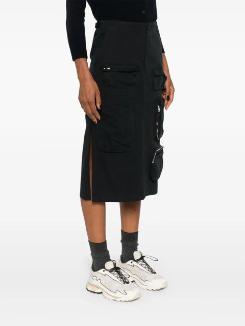 MM6 Maison Margiela single stitch-logo cargo skirt - Black