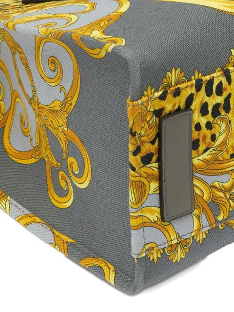 Versace leopard-print baroque tote bag - Grey
