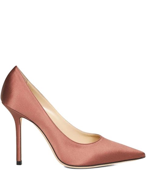 Jimmy Choo 100mm Love satin-effect heeled pumps - Pink - zdjęcie produktu nr 1