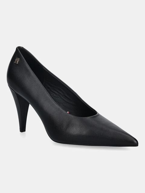 Tommy Hilfiger szpilki skórzane TH SMOOTH LEATHER PUMP kolor czarny FW0FW08960 - zdjęcie produktu nr 1