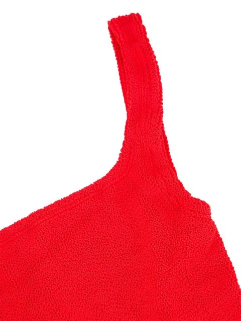 Hunza G square-neck ribbed swimsuit - Red