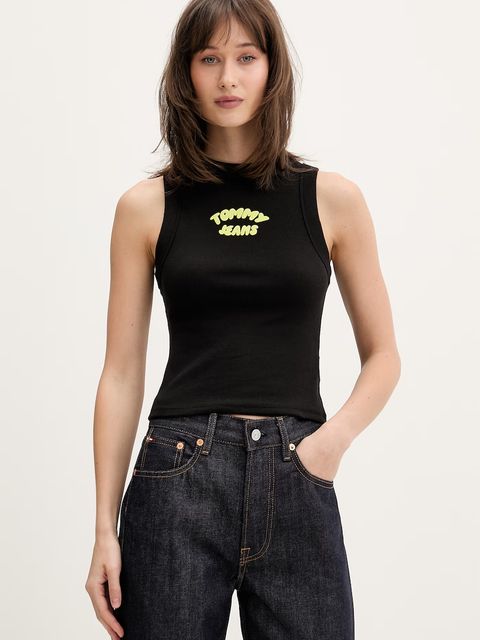 Tommy Jeans top damski bawełniany z elastanem - zdjęcie produktu nr 2
