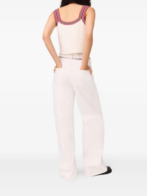 Maje flame-detail crop top - White