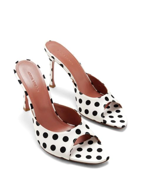 Amina Muaddi Alexa polka-dot sandals - White