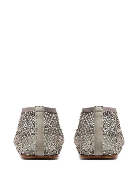 Christopher Esber Minette crystal-embellished ballet flats - Grey