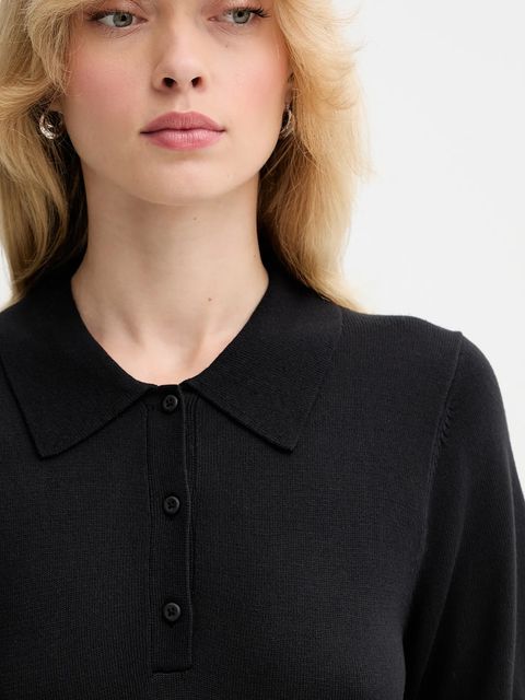 Calvin Klein polo damski kolor czarny LV044C341G