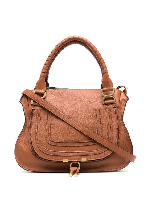 Chloé Marcie grained-leather tote bag - Brown - zdjęcie produktu nr 1