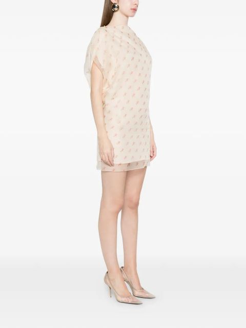 KHAITE short-sleeve silk dress - Neutrals
