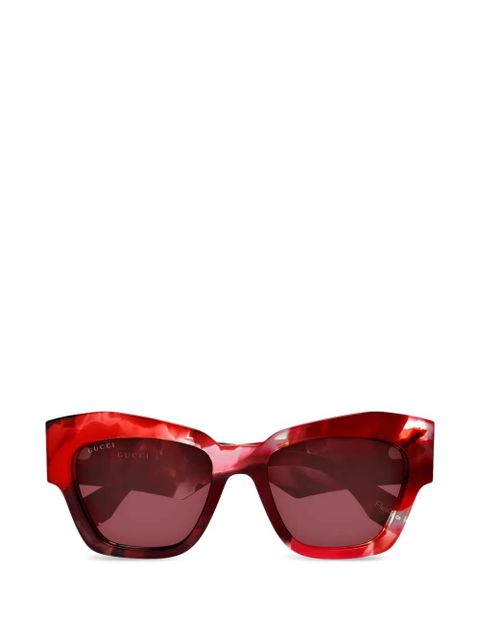 Gucci Eyewear logo-detail sunglasses - Red - zdjęcie produktu nr 1