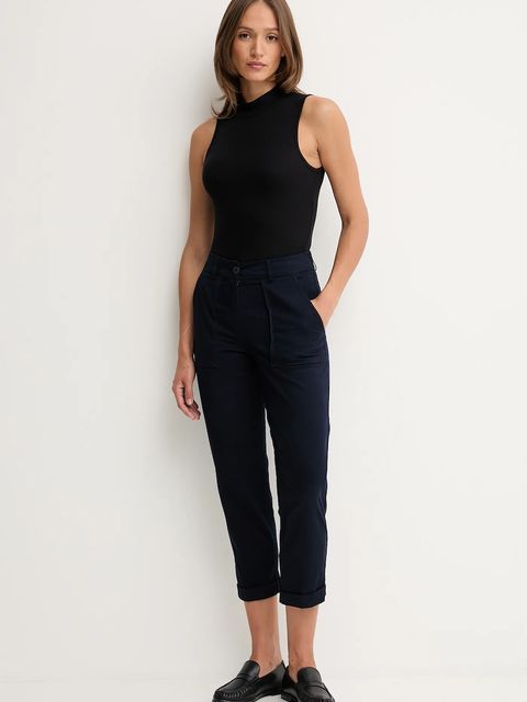 United Colors of Benetton spodnie damskie kolor granatowy proste high waist 4FRXDF08E - zdjęcie produktu nr 2