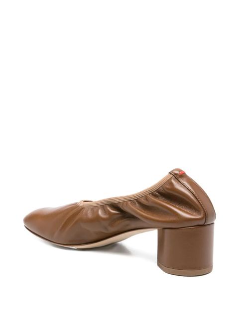 Aeyde 45mm elastic-panel block-heel pumps - Brown - zdjęcie produktu nr 2