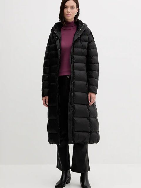 Gaudi spodnie damskie kolor czarny dzwony high waist 521BD25016