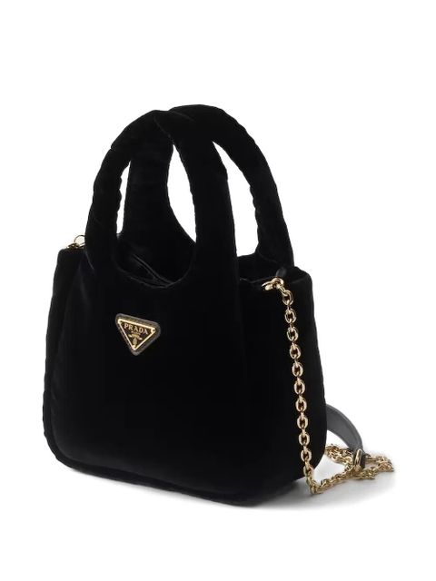 Prada mini logo-plaque tote bag - Black - zdjęcie produktu nr 2