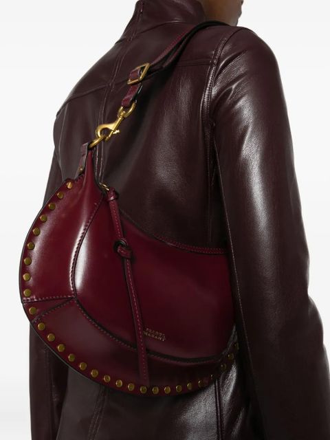 ISABEL MARANT Oskan Moon studded shoulder bag - Red - zdjęcie produktu nr 2