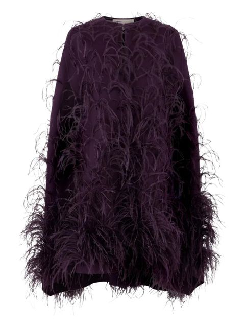 Valentino Garavani feather-detailing cape - Purple - zdjęcie produktu nr 1