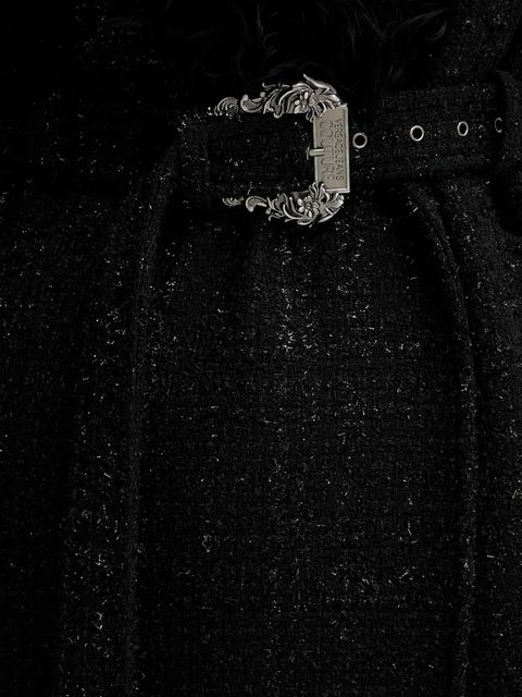 Versace Jeans Couture płaszcz z domieszką wełny kolor czarny 79HAT413 N0539