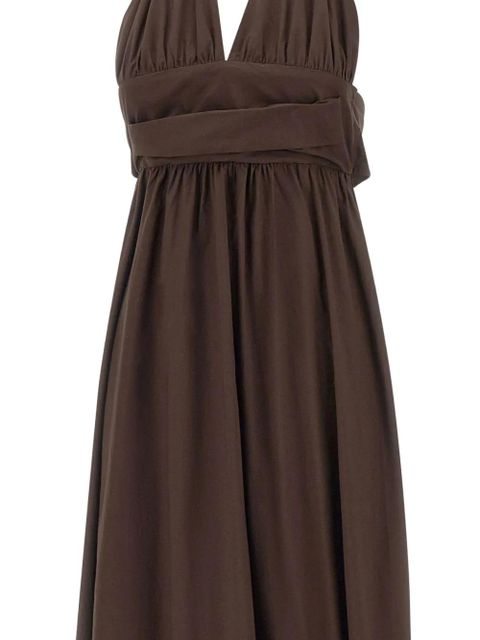 Faithfull the Brand Lido halterneck tie A-line dress - Brown