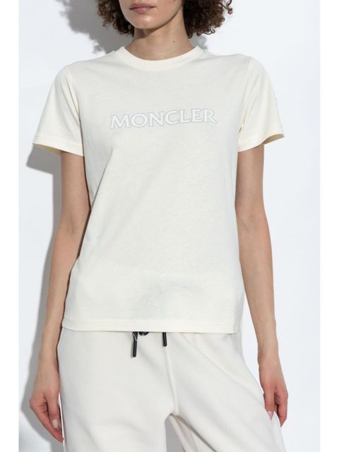 Moncler crystal-logo T-shirt - Neutrals