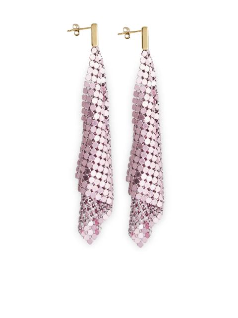 Rabanne chainmail drop earrings - Pink