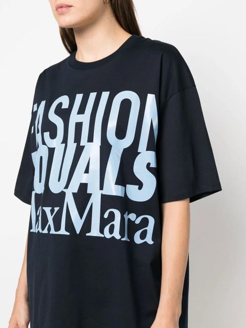Max Mara logo-print cotton T-shirt - Blue