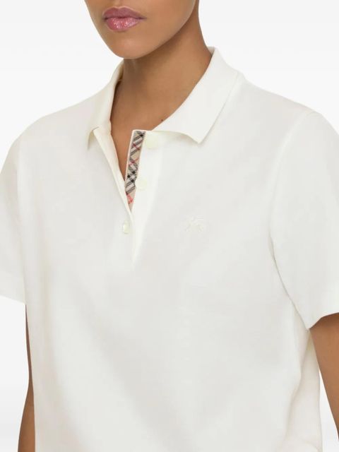 Burberry logo-embroidered polo top - White - zdjęcie produktu nr 2