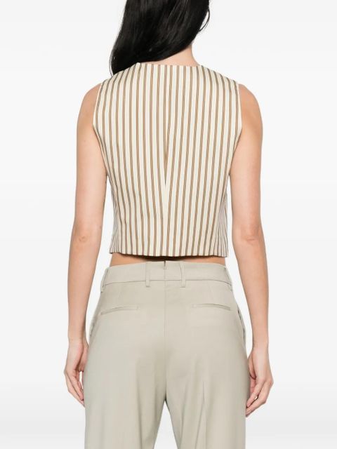 Max Mara striped button waistcoat - Neutrals