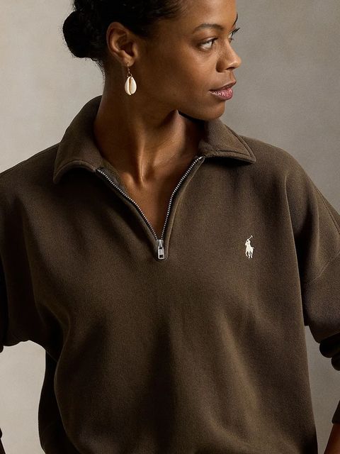 Polo Ralph Lauren bluza damska kolor brązowy z aplikacją 211B18685