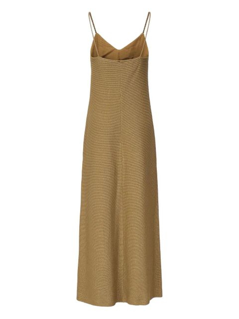 Max Mara Melfi V-neck slip maxi dress - Brown