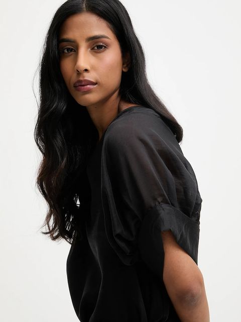 Answear.LAB sukienka kolor czarny maxi rozkloszowana