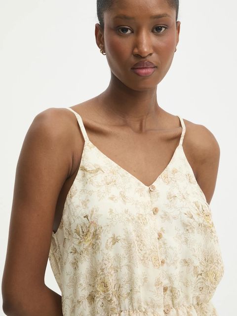 Answear.LAB sukienka kolor beżowy maxi rozkloszowana