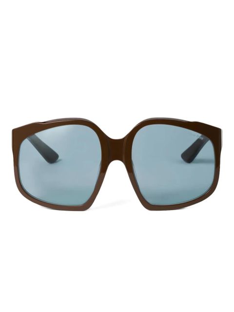 Miu Miu Eyewear oversized-frame sunglasses - Brown - zdjęcie produktu nr 1
