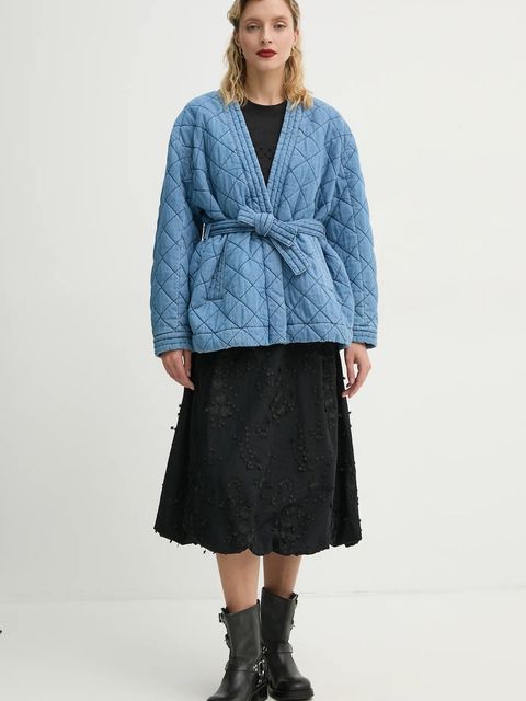 MUNTHE kurtka jeansowa FRIDOLF damska kolor niebieski przejściowa oversize 251153425108