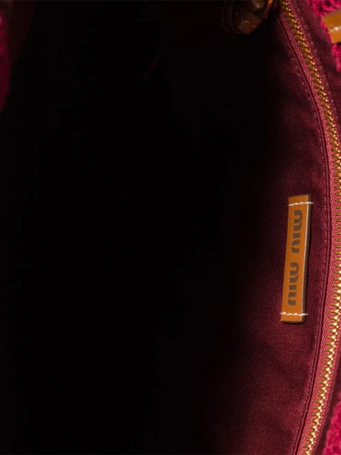 Miu Miu Raffia-effect woven tote bag - Red