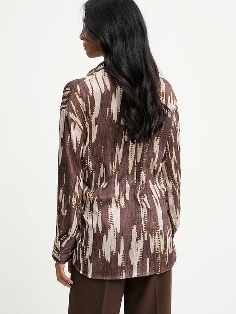 Answear.LAB koszula damska kolor brązowy regular z kołnierzykiem klasycznym
