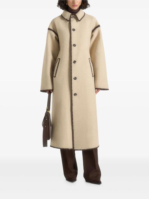 Manière De Voir Elora whipstitch belted coat - Neutrals
