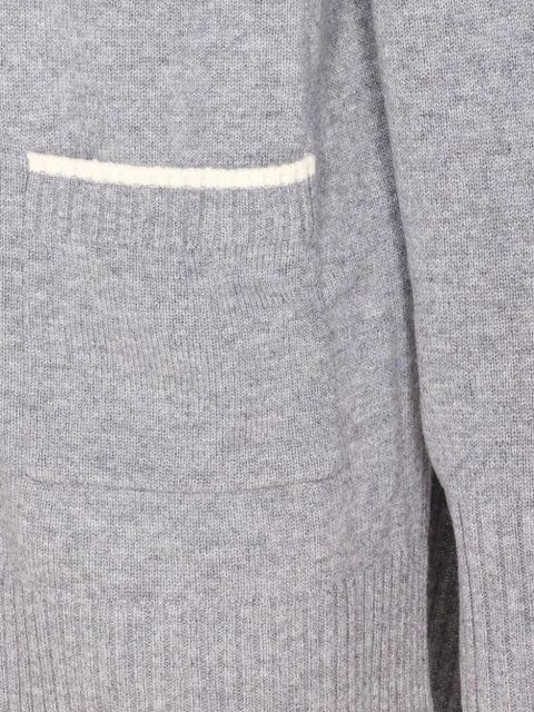 PINKO patch-pocket ribbed cardigan - Grey