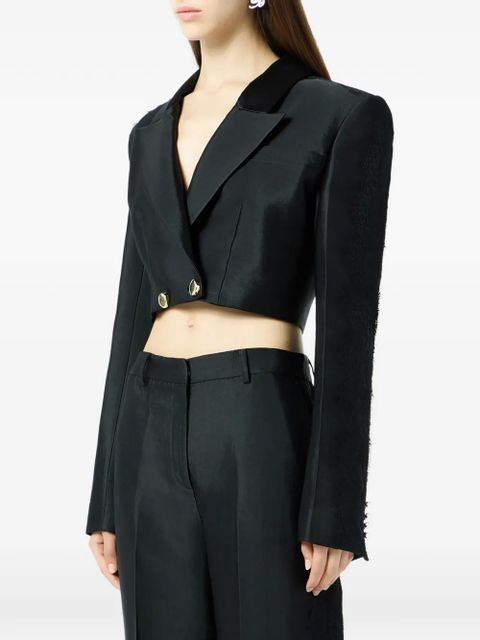 Blumarine diagonal lace jacket - Black