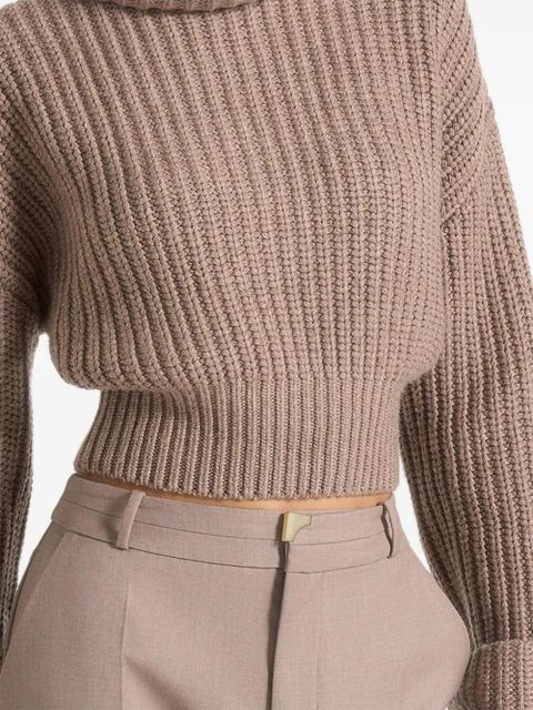 Manière De Voir Amaya roll-neck cuffed knit sweater - Neutrals