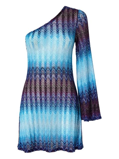 Missoni patterned one-shoulder mini dress - Blue - zdjęcie produktu nr 1
