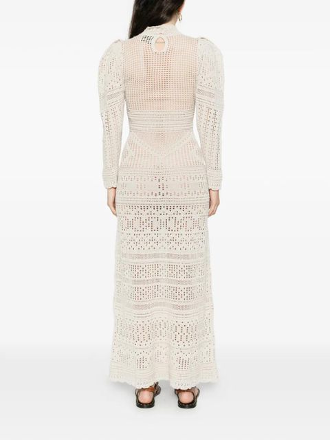 ISABEL MARANT Dione long-sleeve knitted dress - Neutrals