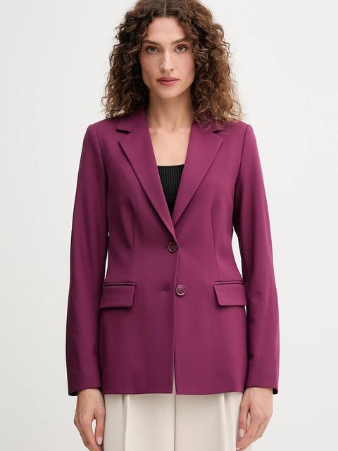 United Colors of Benetton marynarka kolor fioletowy jednorzędowa gładka 2L4HDW02W - zdjęcie produktu nr 1